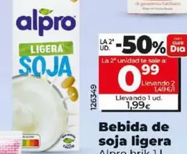 Oferta de Alpro - Bebida De Soja Ligera por 0,99€ en Dia