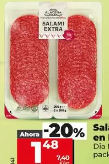 Oferta de Dia Nuestra Alacena - Salami Extra En Lonchas  por 1,48€ en Dia
