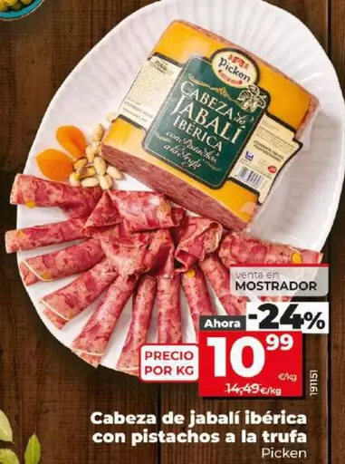 Oferta de Picken - Cabeza De Jabalí Iberica Con Pistachos A La Trufa por 10,99€ en Dia