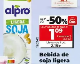Oferta de Alpro - Bebida De Soja Ligera  por 2,19€ en Dia