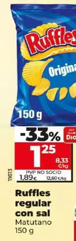 Oferta de Matutano - Ruffles Regular Con Sal por 1,25€ en Dia