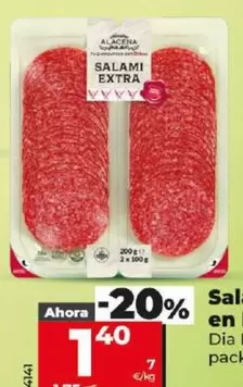 Oferta de Dia Nuestra Alacena - Salami Extra En Lonchas por 1,4€ en Dia