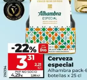 Oferta de Alhambra - Cerveza Especial por 3,31€ en Dia