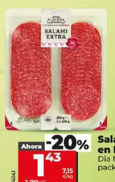 Oferta de Dia Nuestra Alacena - Salami Extra En Lonchas  por 1,43€ en Dia