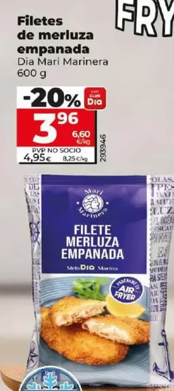 Oferta de Dia Mari Marinera - Filetes De Merluza Empanada  por 3,96€ en Dia