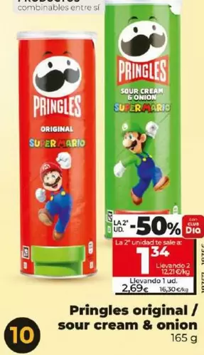 Oferta de Pringles Original/Sour Cream & Onion  por 2,69€ en Dia