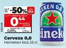Oferta de Heineken - Cerveza 0,0  por 0,89€ en Dia