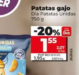 Oferta de Dia Patatas Unidas - Patatas Gajo 750 G por 1,55€ en Dia