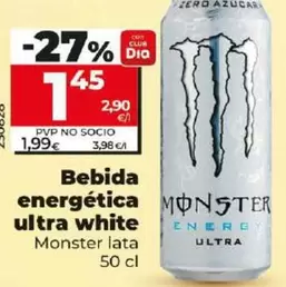 Oferta de Monster - Bebida Energética Ultra White Lata 50 Cl por 1,45€ en Dia
