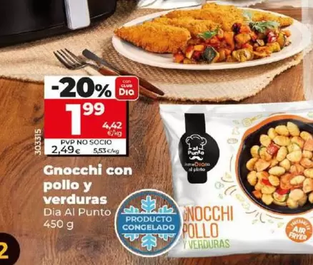Oferta de Dia Al Punto - Gnocchi Con Pollo Y Verduras  por 1,99€ en Dia