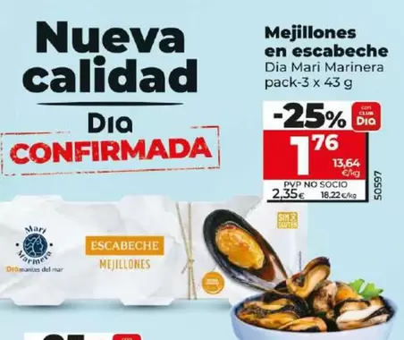 Oferta de Dia Mari Marinera - Mejillones En Escabeche  por 1,76€ en Dia