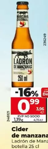 Oferta de Ladrón De Manzanas - Cider De Manzana  por 0,99€ en Dia