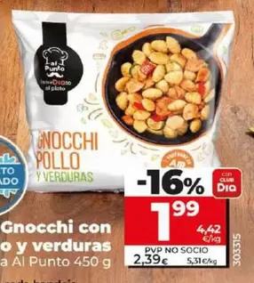 Oferta de Dia Al Punto - Gnocchi Con Pollo Y Verduras  por 1,99€ en Dia