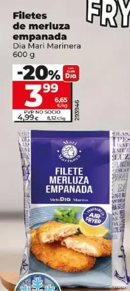 Oferta de Dia Mari Marinera - Filetes De Merluza Empanada  por 3,99€ en Dia