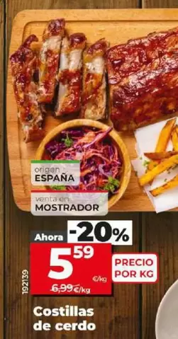 Oferta de Costillas De Cerdo por 5,59€ en Dia