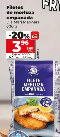 Oferta de Dia Mari Marinera - Filetes De Merluza Empanada por 3,96€ en Dia