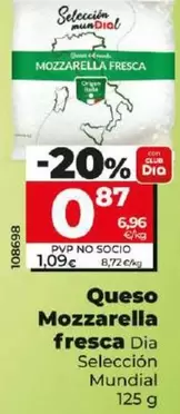 Oferta de Dia Seleccion Mundial - Queso Mozzarella Fresca  por 0,87€ en Dia