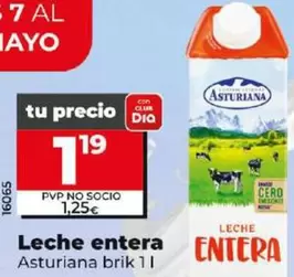 Oferta de La Asturiana - Leche Entera  por 1,19€ en Dia