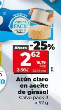 Oferta de Calvo - Atún Claro En Aceite De Girasol por 2,62€ en Dia