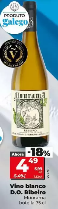 Oferta de Mourama - Vino Blanco D.O. Ribeiro por 4,49€ en Dia