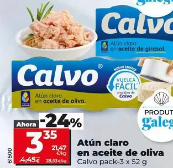 Oferta de Calvo - Atún Claro En Aceite De Oliva por 3,35€ en Dia