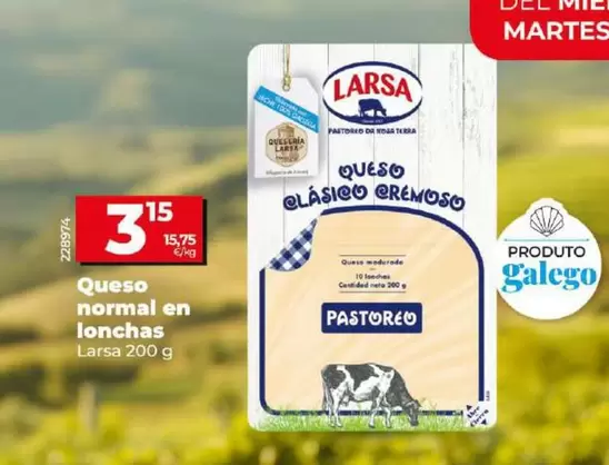 Oferta de Larsa - Queso Normal En Lonchas por 3,15€ en Dia