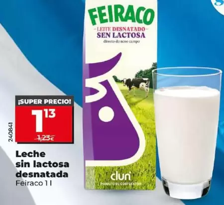 Oferta de Feiraco - Leche Sin Lactosa Desnatada por 1,13€ en Dia