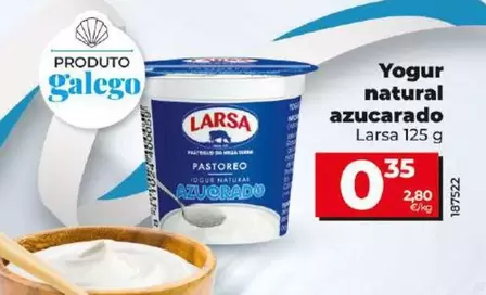 Oferta de Larsa - Yogur Natural Azucarado por 0,35€ en Dia