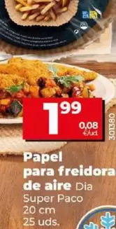 Oferta de Dia Super Paco - Papel Para Freidora De Aire 20 Cm 25 Uds. por 1,99€ en Dia