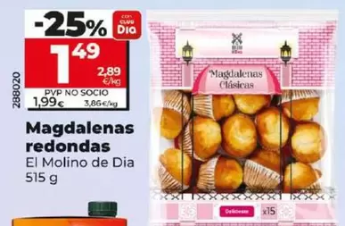 Oferta de El Molino De Dia - Magdalenas Redondas  por 1,49€ en Dia
