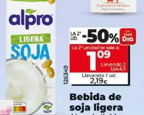 Oferta de Alpro - Bebida De Soja Ligera por 2,19€ en Dia
