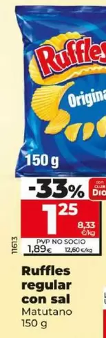 Oferta de Matutano - Ruffles Regular Con Sal por 1,25€ en Dia