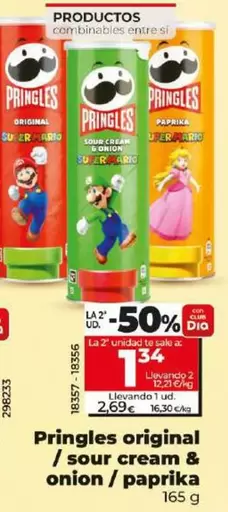 Oferta de Pringles - Original / Sour Cream & Onion / Paprika por 2,69€ en Dia
