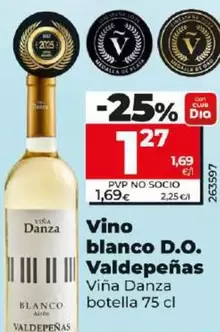 Oferta de Viña Danza - Vino Blanco D.O. Valdepenas por 1,27€ en Dia