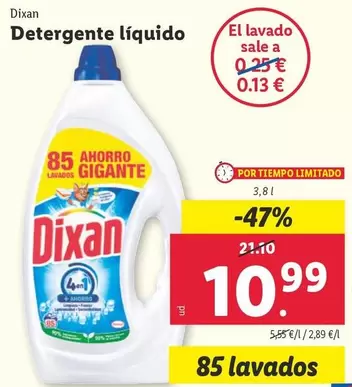 Oferta de Dixan - Detergente Liquido por 10,99€ en Lidl