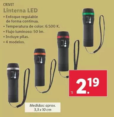 Oferta de Crivit - Linterna LED por 2,19€ en Lidl