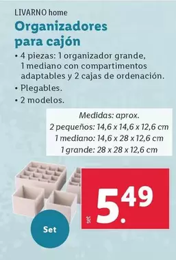 Oferta de Livarno Home - Organizadores Para Cajón por 5,49€ en Lidl