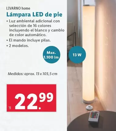 Oferta de Livarno Home - Lámpara Led De Pie por 22,99€ en Lidl