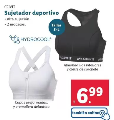 Oferta de Crivit - Sujetador Deportivo por 6,99€ en Lidl