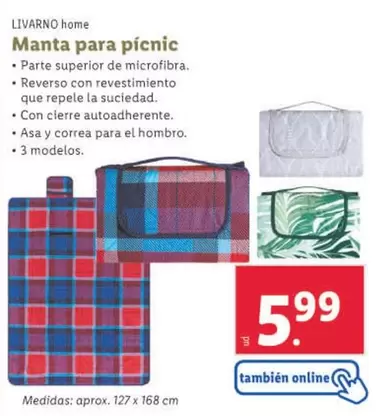 Oferta de Livarno Home - Manta Para Pícnic por 5,99€ en Lidl