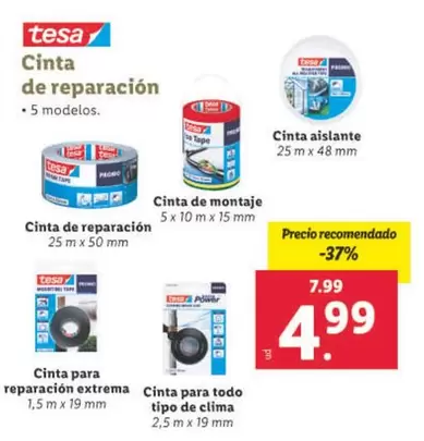 Oferta de Tesa - Cinta De Reparación por 4,99€ en Lidl