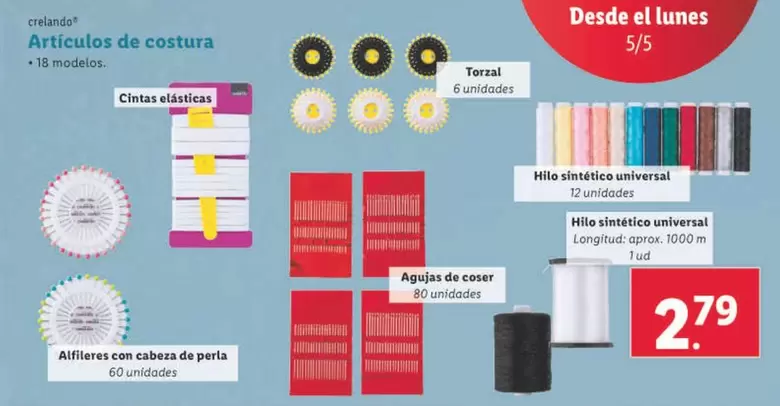 Oferta de Crelando - Artículos De Costura  por 2,79€ en Lidl