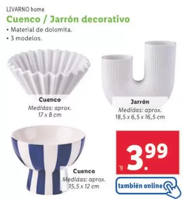 Oferta de Livarno Home - Cuenco/Jarrón Decorativo por 3,99€ en Lidl