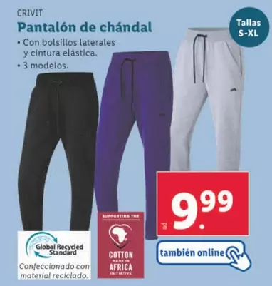 Oferta de Crivit - Pantalon De Chandal por 9,99€ en Lidl