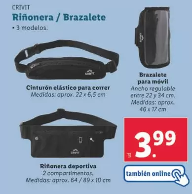 Oferta de Crivit - Riñonera/Brazalete por 3,99€ en Lidl