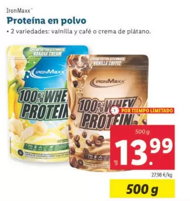Oferta de IronMaxx - Proteina En Polvo  por 13,99€ en Lidl