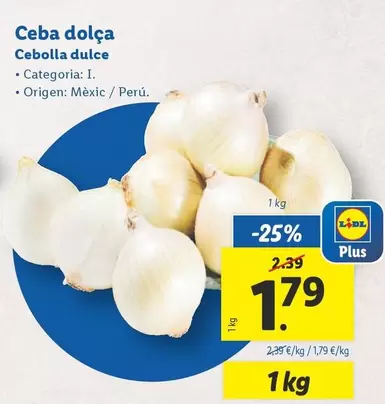 Oferta de Cebolla Dulce por 1,79€ en Lidl