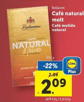 Oferta de Bellarom - Café Molido Natural  por 2,09€ en Lidl