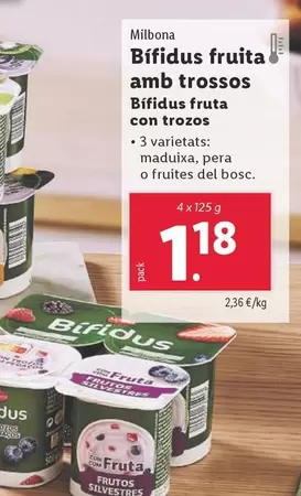Oferta de Milbona - Bifidus Fruta Con Trozos por 1,18€ en Lidl