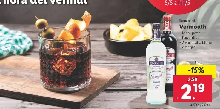 Oferta de Romanetti - Vermouth por 2,19€ en Lidl